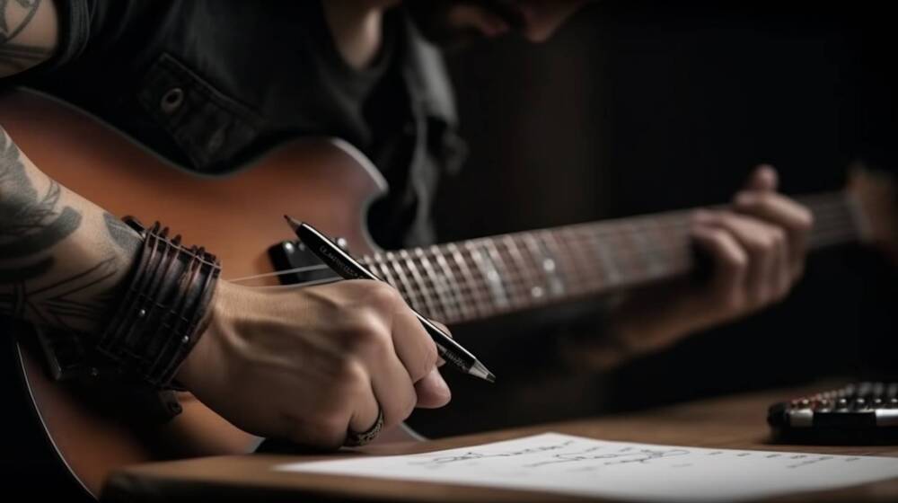 a musician writing a song