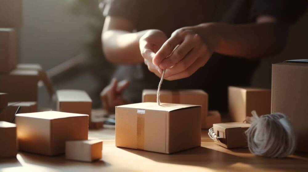small business ecommerce seller boxing up products