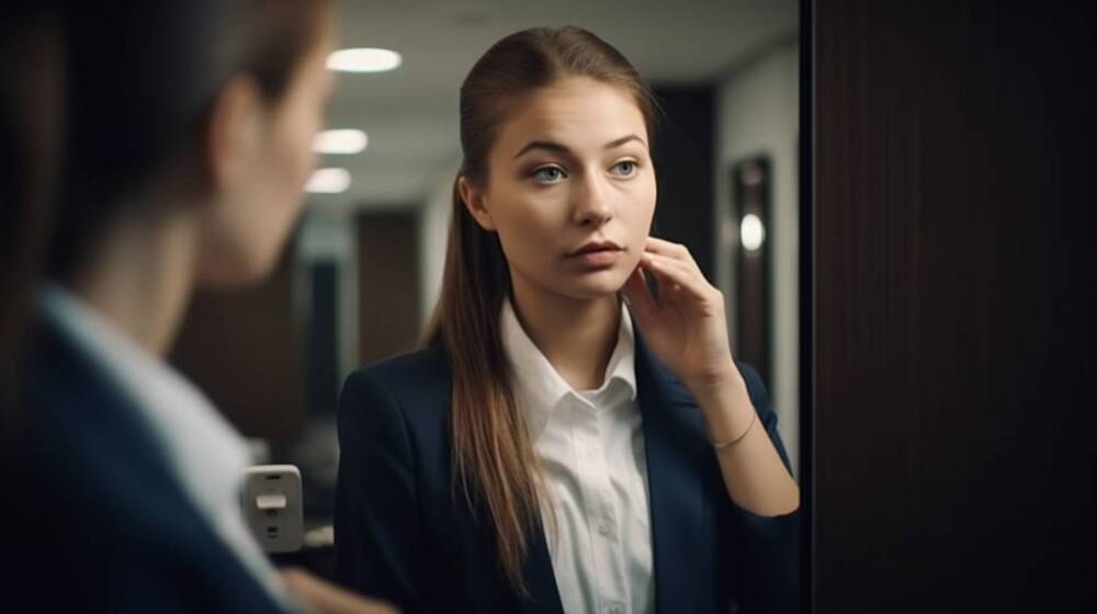 young woman preparing for an interview